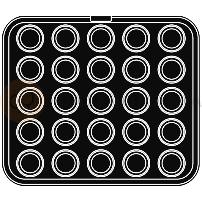 Wkład do urządzeń COOKMATIC i COOKMATIC SPECIAL z 30 wnękami o wymiarach 52x20 mm, okrąg | PAVONI, PIASTRA12