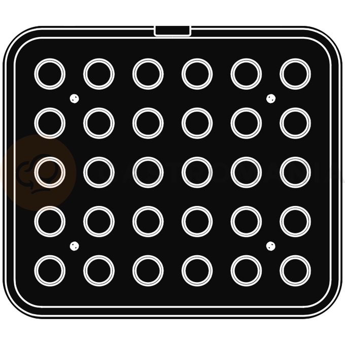 Wkład do urządzeń COOKMATIC i COOKMATIC SPECIAL z 30 wnękami o wymiarach 33x20 mm, filiżanka | PAVONI, PIASTRA9