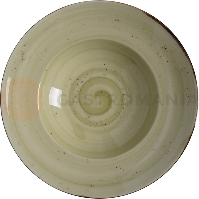Talerz do makaronu, z oliwkowej porcelany o średnicy 27 cm | FINE DINE, Kolory Ziemi Olive