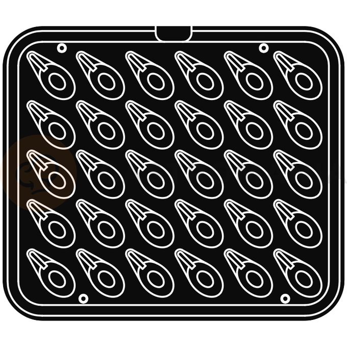 Wkład do urządzeń COOKMATIC i COOKMATIC SPECIAL z 30 wnękami o wymiarach 48x33x15 mm, łyżeczka | PAVONI, PIASTRAR
