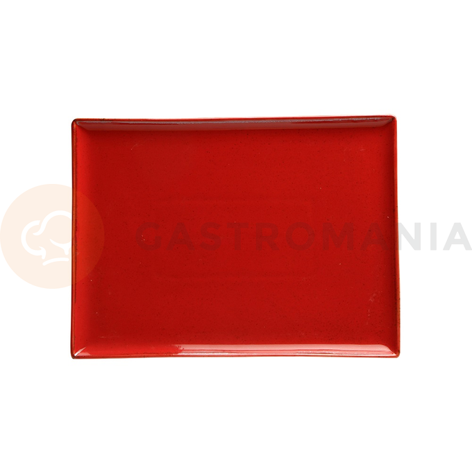 Taca prostokątna z czerwonej porcelany, 35x26 cm | PORLAND, Seasons Magma