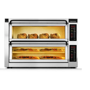 Piec do pizzy dwukomorowy, 1 komora dzielona, 6x pizza 40 cm, komory o wymiarach 820x410x195 mm | PIZZA MASTER, CounterTop 402ED-1DW