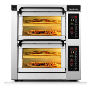 Piec do pizzy dwukomorowy, 2 komory dzielone, 4x pizza 35 cm, komory o wymiarach 355x355x195 mm | PIZZA MASTER, CounterTop 352ED-2
