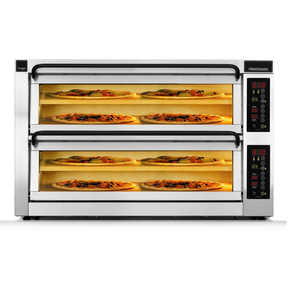 Piec do pizzy dwukomorowy, 2 komory dzielone, 8x pizza 45 cm, komory o wymiarach 920x460x195 mm | PIZZA MASTER, CounterTop 452ED-2DW