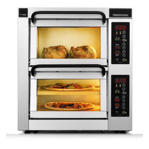 Piec do pizzy dwukomorowy, 1 komora dzielona, 6x pizza 35 cm, komory o wymiarach 710x355x195 mm | PIZZA MASTER, CounterTop 352ED-1DW