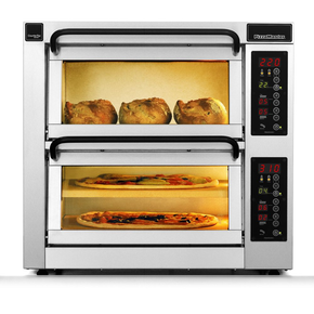 Piec do pizzy dwukomorowy, 1 komora dzielona, 3x pizza 45 cm, komory o wymiarach 460x460x195 mm | PIZZA MASTER, CounterTop 452ED-1