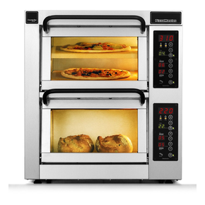 Piec do pizzy dwukomorowy, 1 komora dzielona, 6x pizza 35 cm, komory o wymiarach 710x355x195 mm | PIZZA MASTER, CounterTop 352ED-1DW