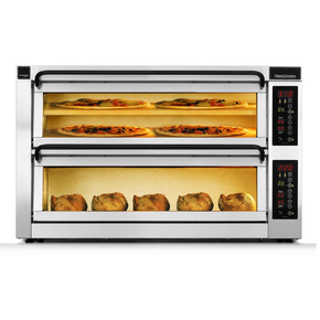 Piec do pizzy dwukomorowy, 1 komora dzielona, 6x pizza 45 cm, komory o wymiarach 920x460x195 mm | PIZZA MASTER, CounterTop 452ED-1DW