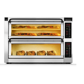 Piec do pizzy dwukomorowy, 1 komora dzielona, 6x pizza 40 cm, komory o wymiarach 820x410x195 mm | PIZZA MASTER, CounterTop 402ED-1DW