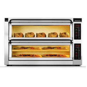 Piec do pizzy dwukomorowy, 1 komora dzielona, 6x pizza 45 cm, komory o wymiarach 920x460x195 mm | PIZZA MASTER, CounterTop 452ED-1DW