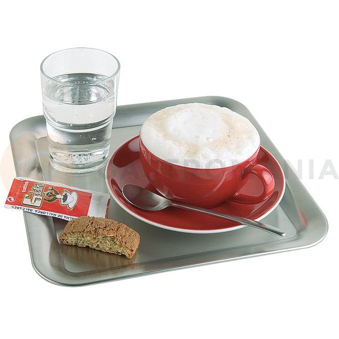 Kwadratowa taca do serwowania kawy 23x23 cm, satynowana | APS, Kaffeehaus