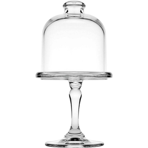 Mini patera szklana z kloszem, o wysokości 19,8 cm | PASABAHCE, 545016