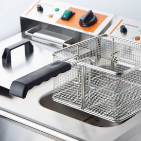 Frytownica elektryczna z kranem, 2-komorowa, 2x8 l | CATERINA, 746097