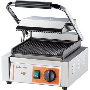 Kontakt grill pojedynczy, ryflowany, 1,8 kW | CATERINA, 742018