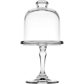 Mini patera szklana z kloszem, o wysokości 19,8 cm | PASABAHCE, 545016
