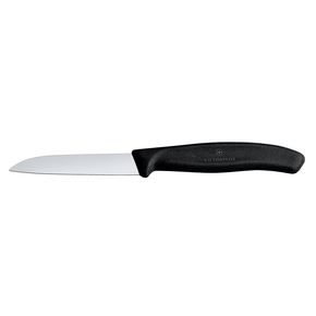 Nóż do obierania, czarny 8 cm | VICTORINOX, Swiss Classic