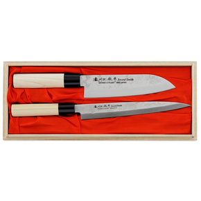 Zestaw 2 noży Santoku+Sashimi | SATAKE, Nashiji Natural