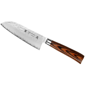 Nóż Santoku 12cm | TAMAHAGANE, Tsubame Brown