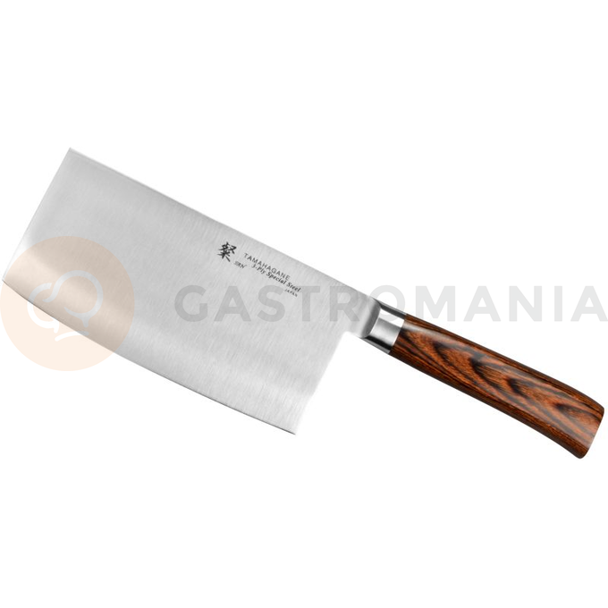 Nóż chiński do siekania 18cm | TAMAHAGANE, SAN Brown