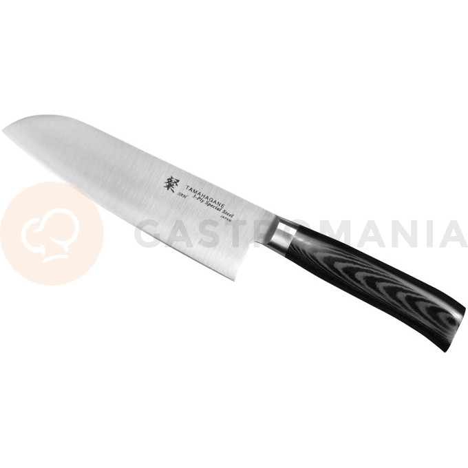 Nóż Santoku 17,5 cm | TAMAHAGANE, SAN Black