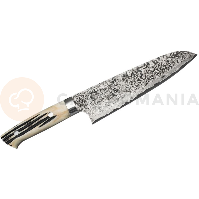 Ręcznie kuty nóż Santoku 18cm R-2 | TAKESHI SAJI, H-R2D-SA-180WBB