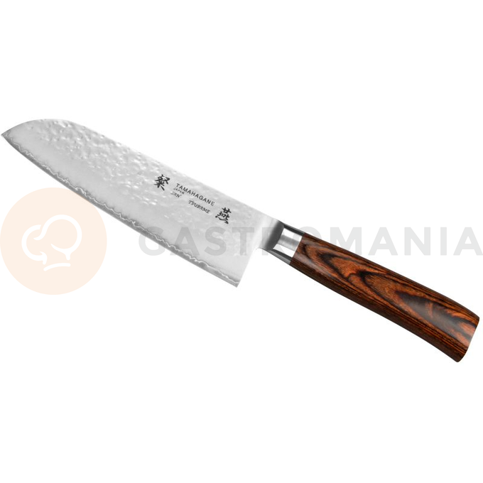 Nóż Santoku 17,5cm | TAMAHAGANE, Tsubame Brown