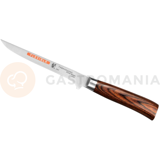 Nóż do wykrawania elastyczny 16 cm | TAMAHAGANE, SAN Brown