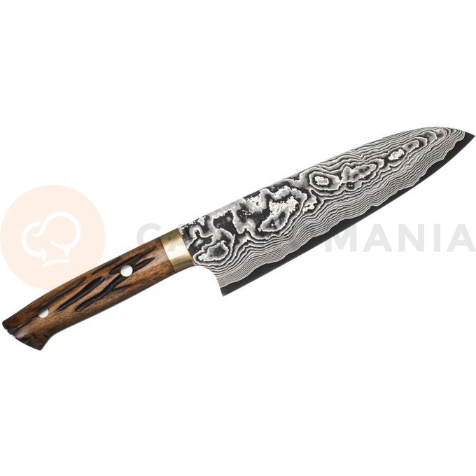 Ręcznie kuty nóż Santoku 18cm VG-10 | TAKESHI SAJI, H-V10D-SA-180YBB