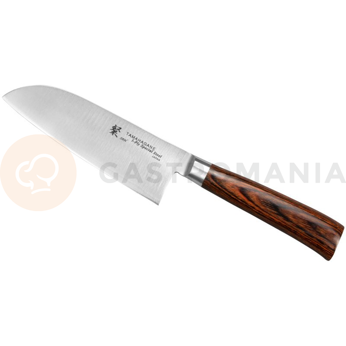 Nóż Santoku 12cm | TAMAHAGANE, SAN Brown