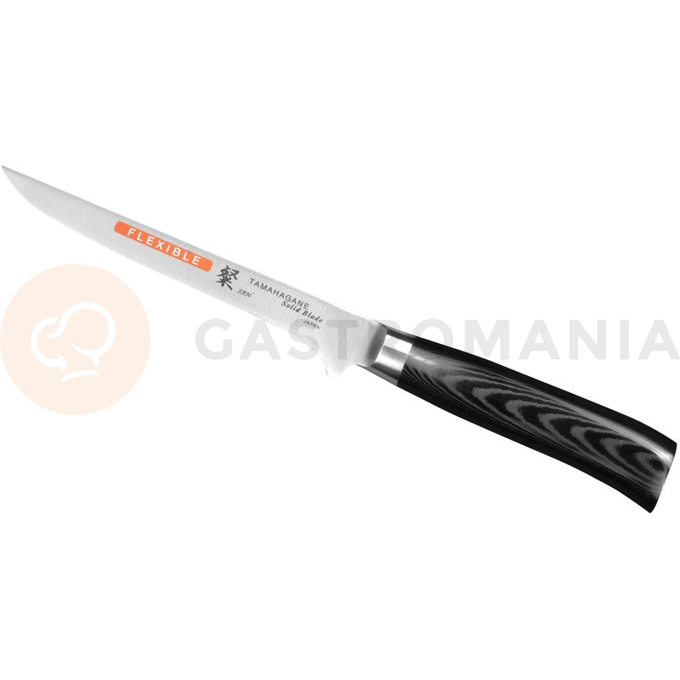 Nóż do wykrawania elastyczny 16cm | TAMAHAGANE, SAN Black