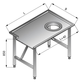 Stół sortowniczy prosty prawy, 1200x800x850 mm | LOZAMET, LO302/1280