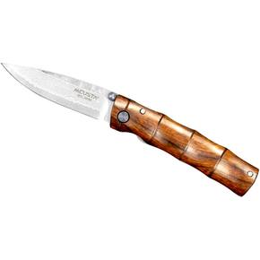 Nóż składany 6,5cm | MCUSTA, Shinra Emotion Iron wood Damascus