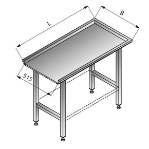 Stół prosty, 800x575x850 mm | LOZAMET, LO324/8057