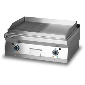 Płyta grillowa elektryczna, gładka/ryflowana, 8,1 kW, 800x700x280 mm | LOZAMET, L700.GPE800RG