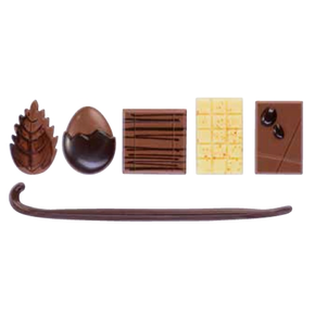 Forma z poliwęglanu do dekoracji czekoladowych - 22 szt. mix - 20-D028 | MARTELLATO, Fantasy