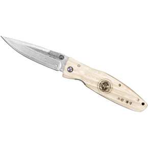 Nóż składany 8,6cm | MCUSTA, Sengoku White Micarta Damascus