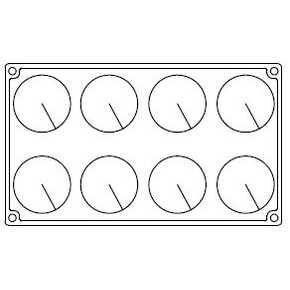 Silikonowa forma do przystawek 8 sztuk 60x28 mm, 48 ml, 300x175 mm - PX3208S | PAVONI, Frisbee