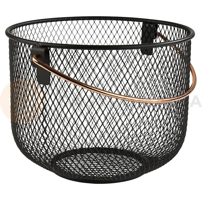 Koszyk z metalu ø210x165 mm, czarny | APS, 30207