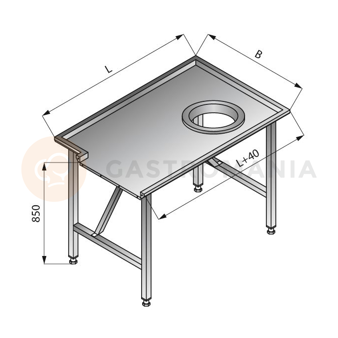 Stół sortowniczy prosty prawy, 1200x800x850 mm | LOZAMET, LO302/1280