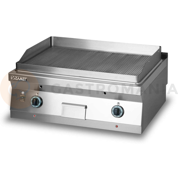 Płyta grillowa gazowa, ryflowana, 8 kW, 800x700x280 mm | LOZAMET, L700.GPG800R