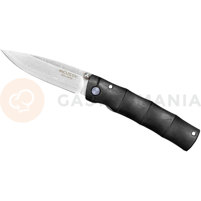Nóż składany 6,5cm | MCUSTA, Shinra Emotion Black Pakka Damascus
