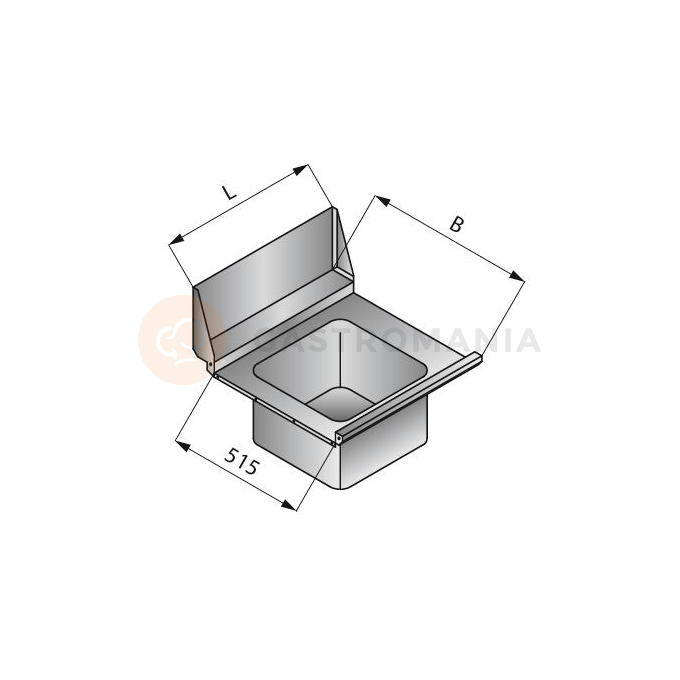 Płyta stołu przelotowego jednozbiornikowego, prawa, 600x635 mm | LOZAMET, LO328/6062/P