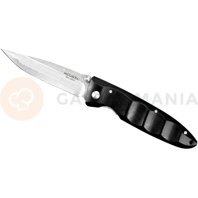 Nóż składany 8,5cm | MCUSTA, Classic Wave Black Pakka Damascus