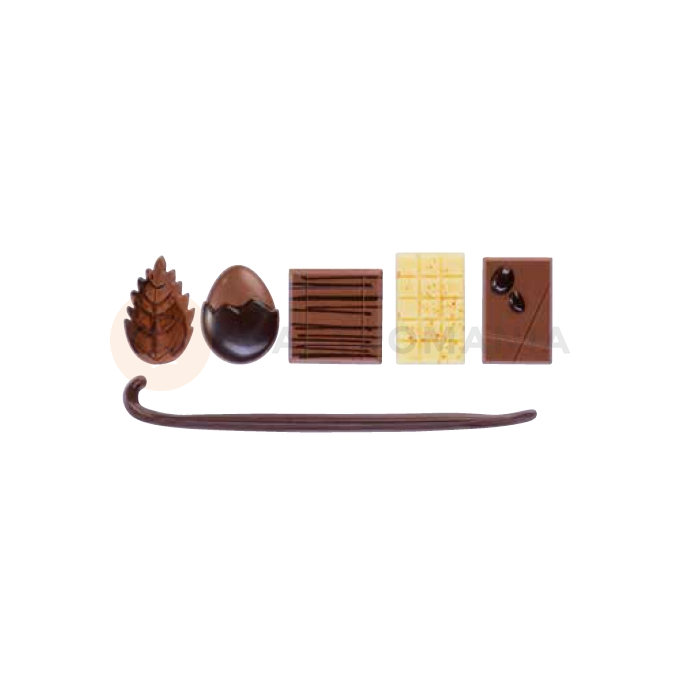 Forma z poliwęglanu do dekoracji czekoladowych - 22 szt. mix - 20-D028 | MARTELLATO, Fantasy