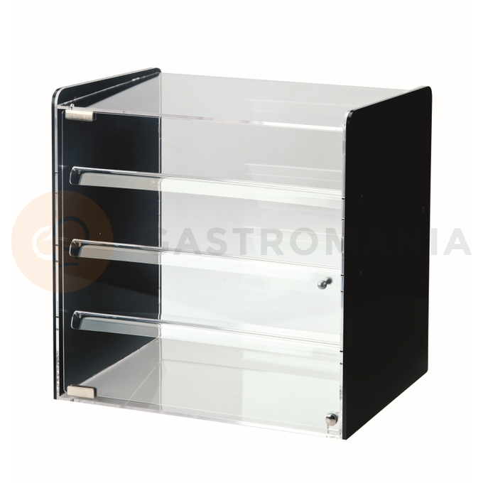 Czarna witryna piekarnicza ze szkła akrylowego - 42 cm x 31 cm x 42,5 cm - VB00208 | MARTELLATO, Show Windows