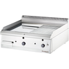 Płyta grillowa gazowa, chromowana, gładko-ryflowana, 13 kW, G20, 800x700x250 mm | STALGAST, 9737310