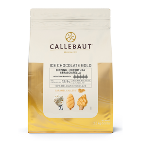 Czekolada karmelowa Gold do lodów Callets&amp;#x2122; 2,5 kg torba  | CALLEBAUT, ICE-42-GOLD-552