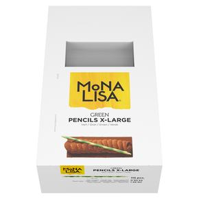 Dekoracja, ołówek XL z białej i zielonej czekolady 200 mm - 115 szt. | MONA LISA, CHX-PC-19955E0-999