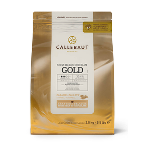 Czekolada karmelowa Gold 30,4% Callets&amp;#x2122; 2,5 kg torba  | CALLEBAUT, CHK-R30GOLD-E4-U70