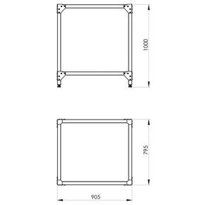 Podstawa nierdzewna 905x795x1000 mm pod piece 781301,781302 | STALGAST, 782020